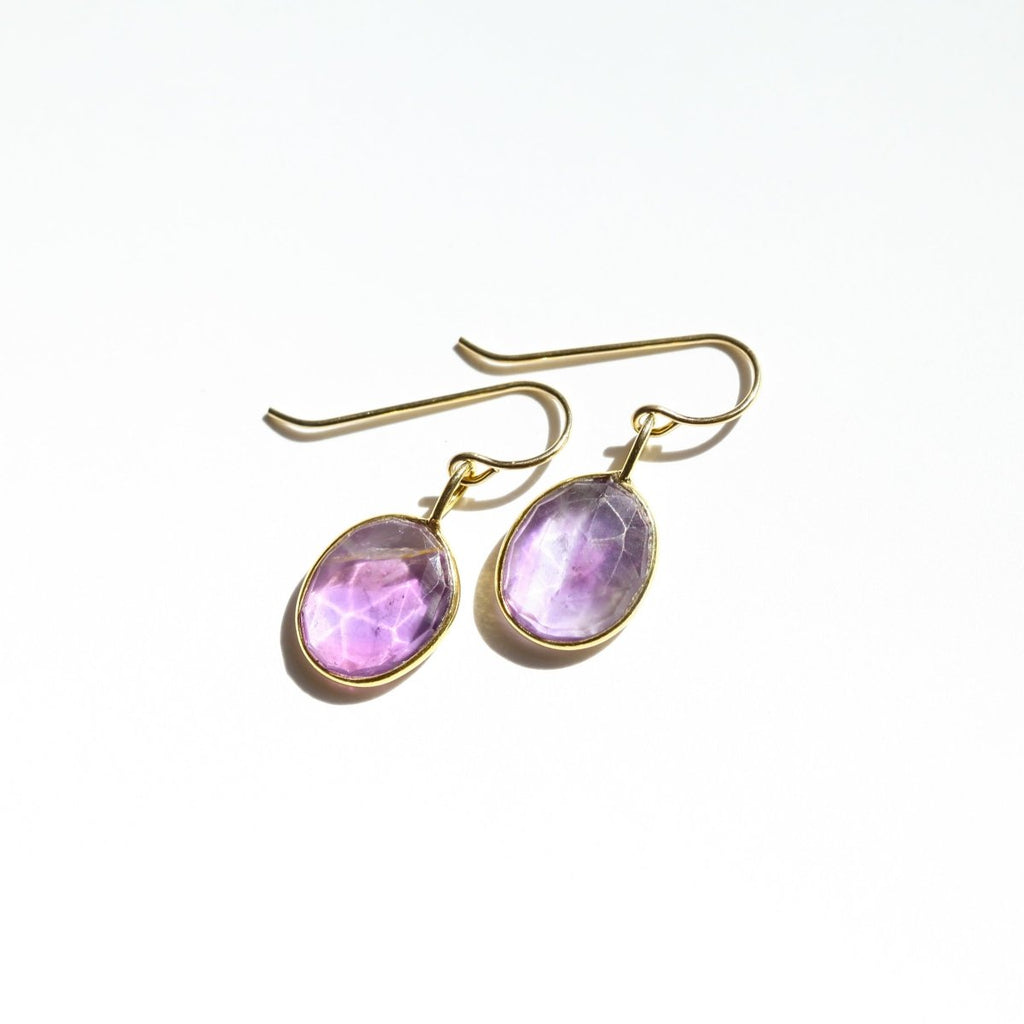 Amethyst Rose Cut Earrings - Willow & Luna