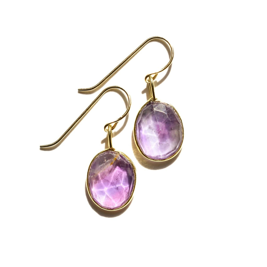 Amethyst Rose Cut Earrings - Willow & Luna