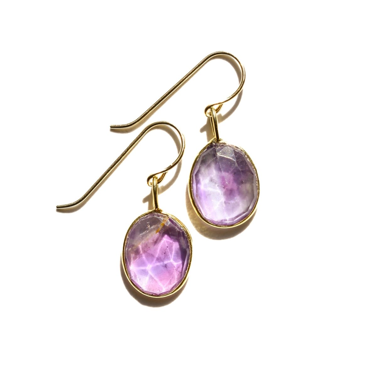 Amethyst Rose Cut Earrings - Willow & Luna