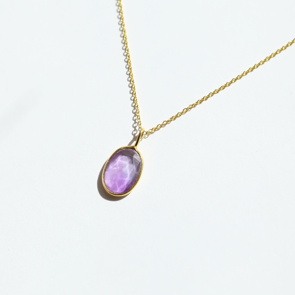 Amethyst Rose Cut Necklace - Willow & Luna