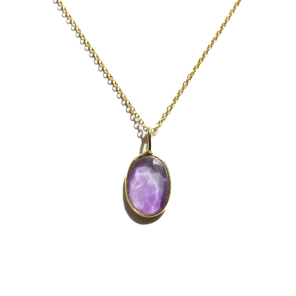 Amethyst Rose Cut Necklace - Willow & Luna
