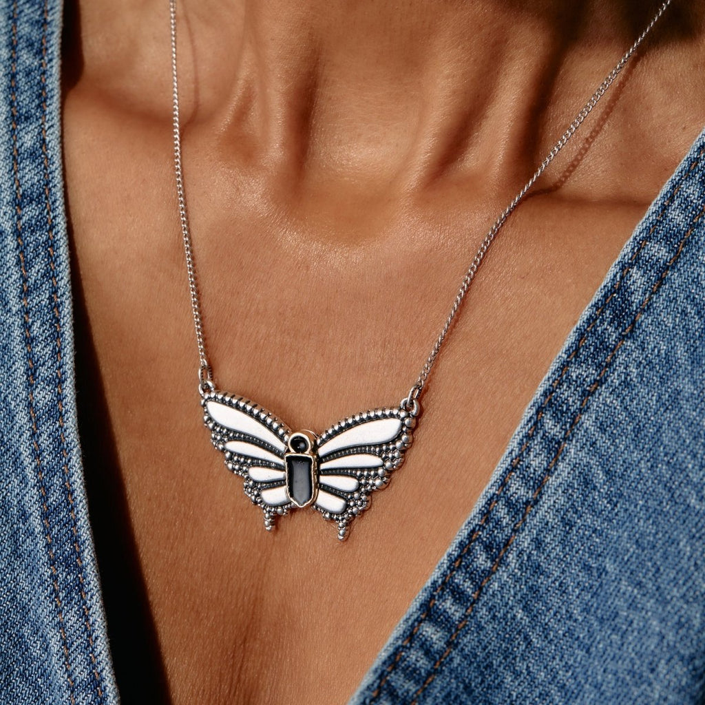 Antique Butterfly Necklace - Willow & Luna