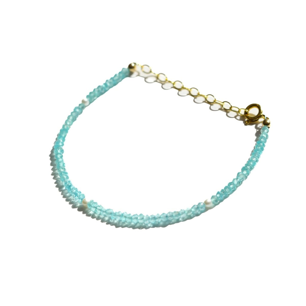 Apatite and Pearl Beaded Bracelet - Willow & Luna