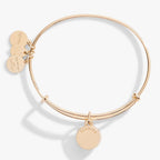 April Clear Crystal Birthstone Charm Bangle