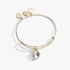 April Clear Crystal Birthstone Charm Bangle