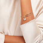 April Clear Crystal Birthstone Charm Bangle
