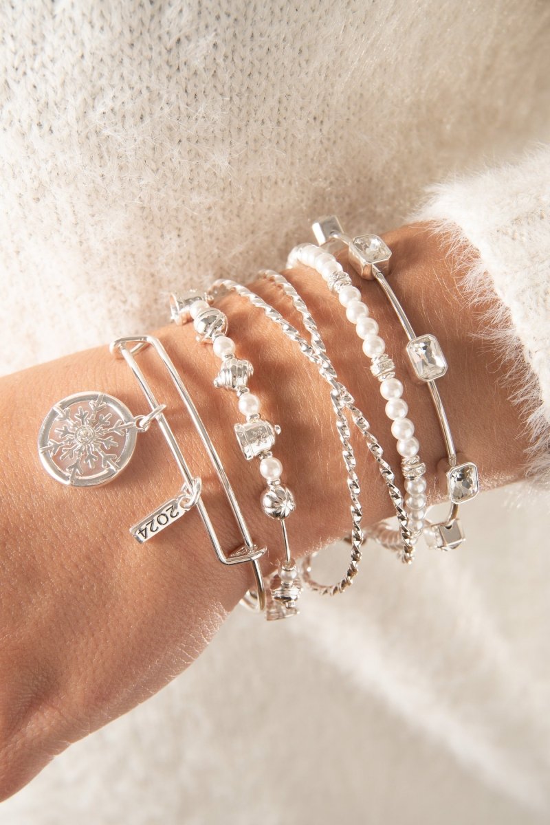 April Birthstone Emerald Cut Bangle - Willow & Luna