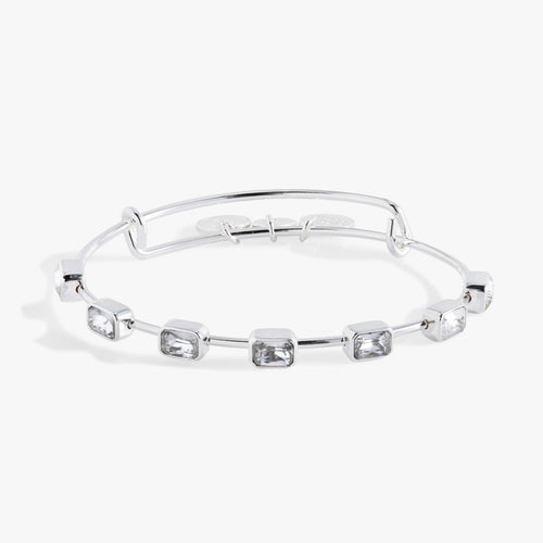 April Birthstone Emerald Cut Bangle - Willow & Luna