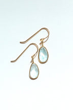 Aquamarine Rose Cut Earrings - Willow & Luna