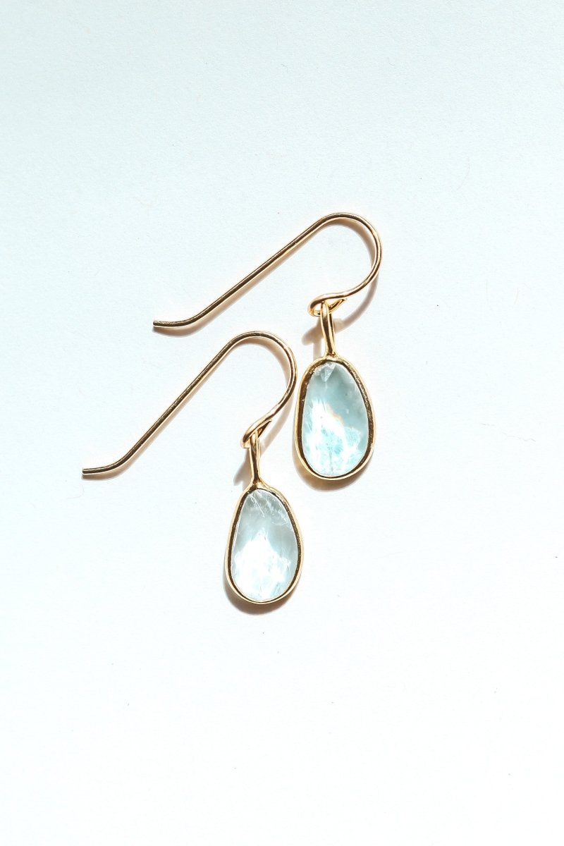 Aquamarine Rose Cut Earrings - Willow & Luna