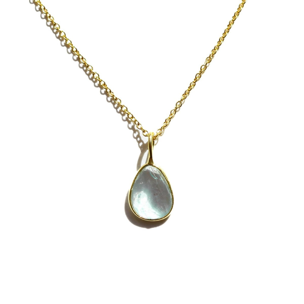 Aquamarine Rose Cut Necklace - Willow & Luna