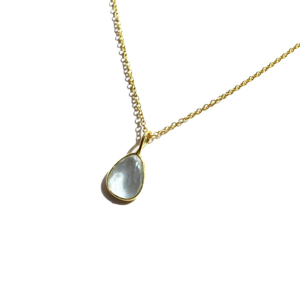 Aquamarine Rose Cut Necklace - Willow & Luna