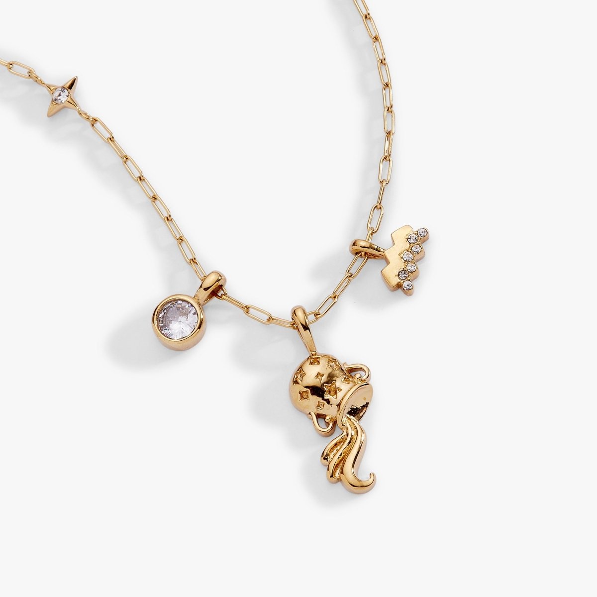 Aquarius Zodiac Charm Cluster Necklace - Willow & Luna