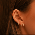 Arched Diamond Earrings - Willow & Luna