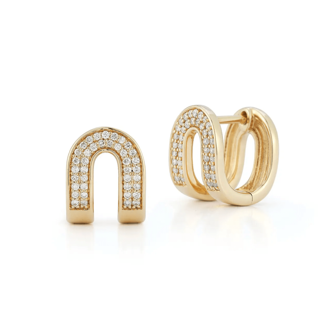Arched Diamond Earrings - Willow & Luna