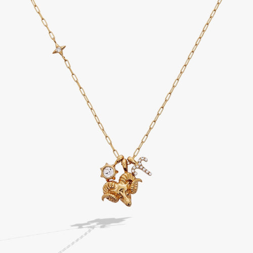 Aries Zodiac Charm Cluster Necklace - Willow & Luna