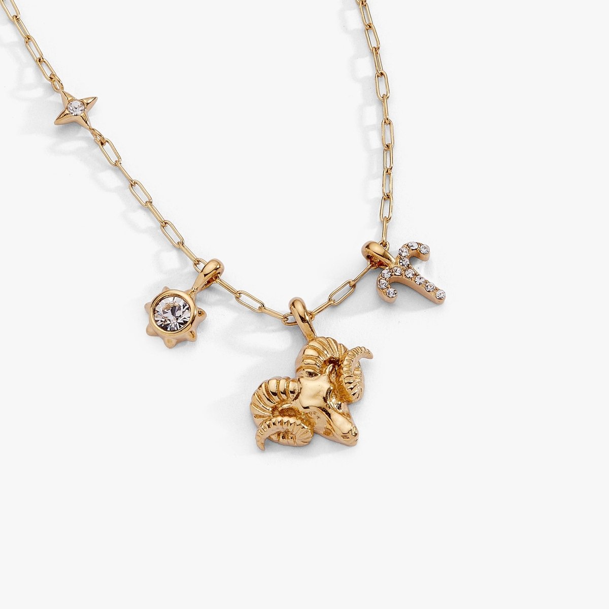 Aries Zodiac Charm Cluster Necklace - Willow & Luna