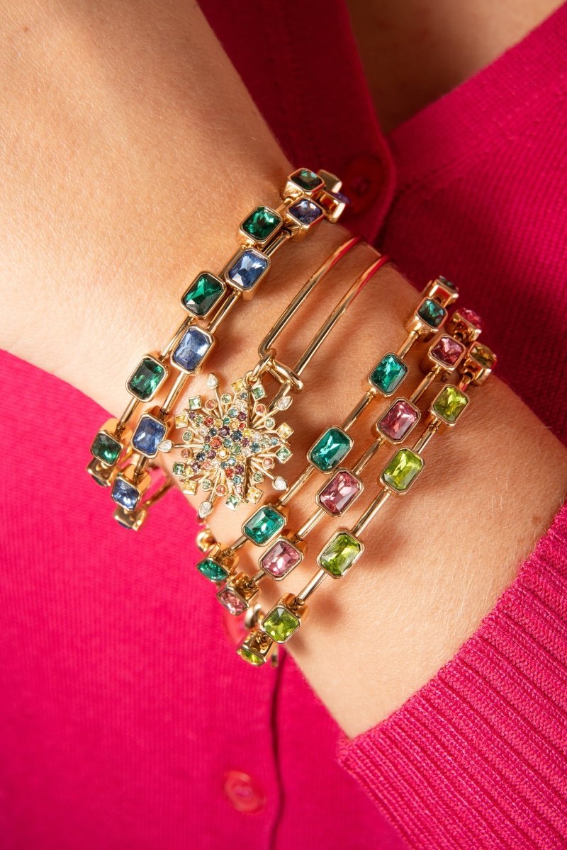 August Birthstone Emerald Cut Bangle - Willow & Luna