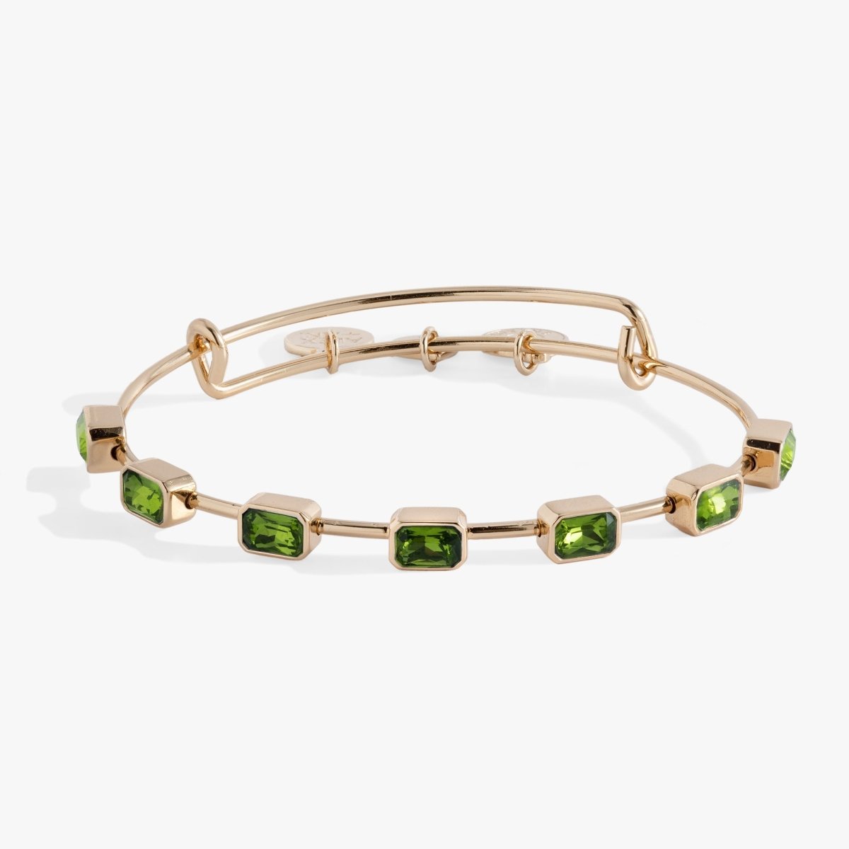 August Birthstone Emerald Cut Bangle - Willow & Luna