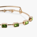 August Birthstone Emerald Cut Bangle - Willow & Luna