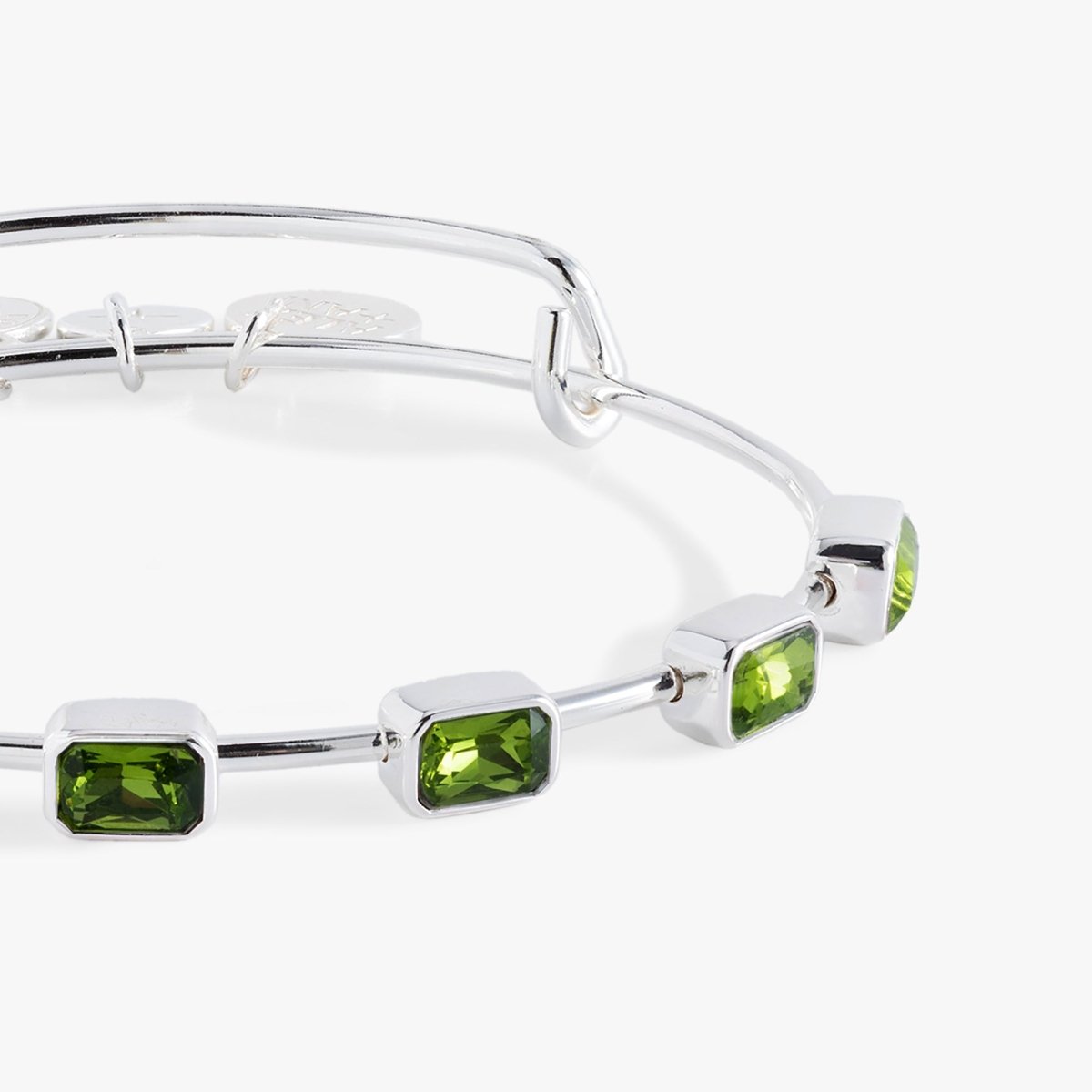 August Birthstone Emerald Cut Bangle - Willow & Luna