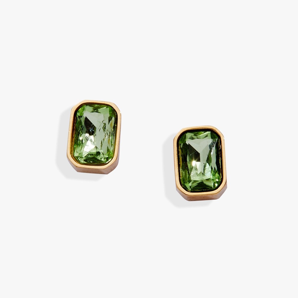 August Emerald - Cut Birthstone Stud Earrings - Willow & Luna