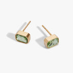 August Emerald - Cut Birthstone Stud Earrings - Willow & Luna