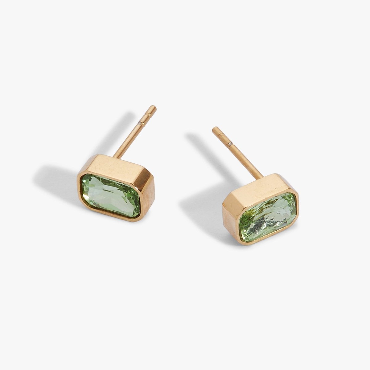August Emerald - Cut Birthstone Stud Earrings - Willow & Luna
