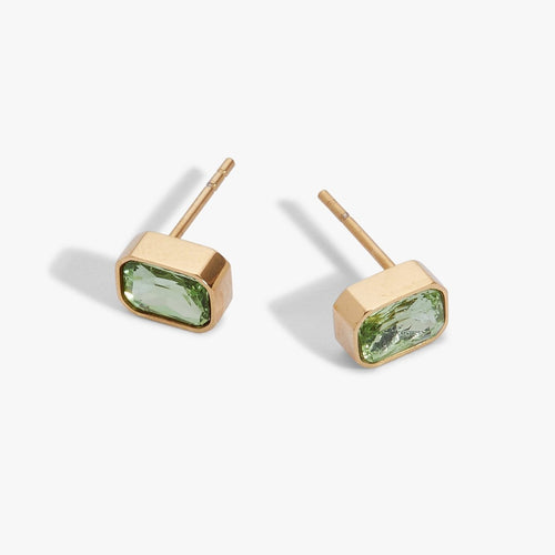 August Emerald - Cut Birthstone Stud Earrings - Willow & Luna
