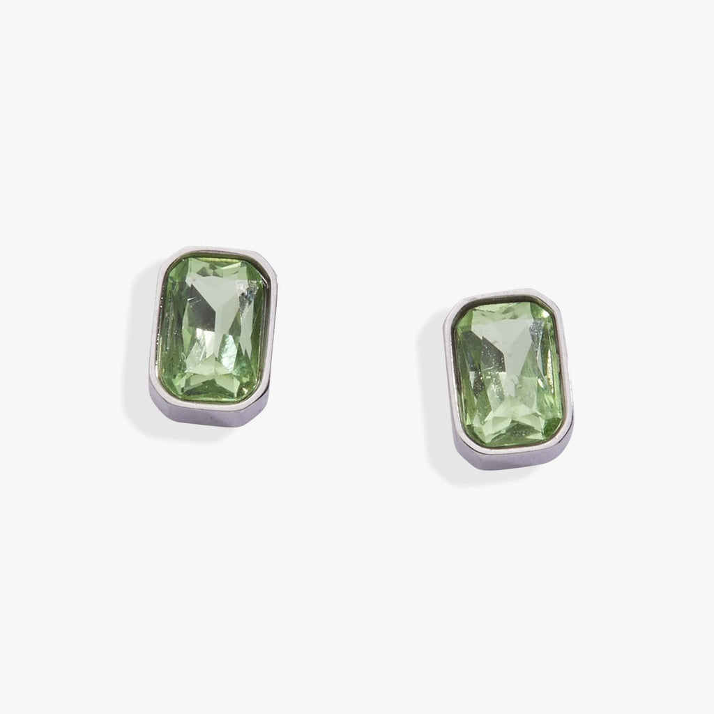 August Emerald - Cut Birthstone Stud Earrings - Willow & Luna