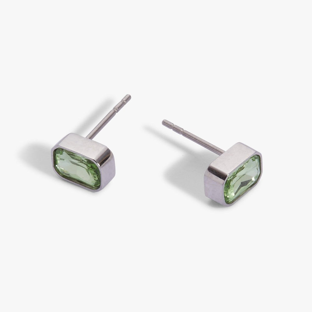 August Emerald - Cut Birthstone Stud Earrings - Willow & Luna
