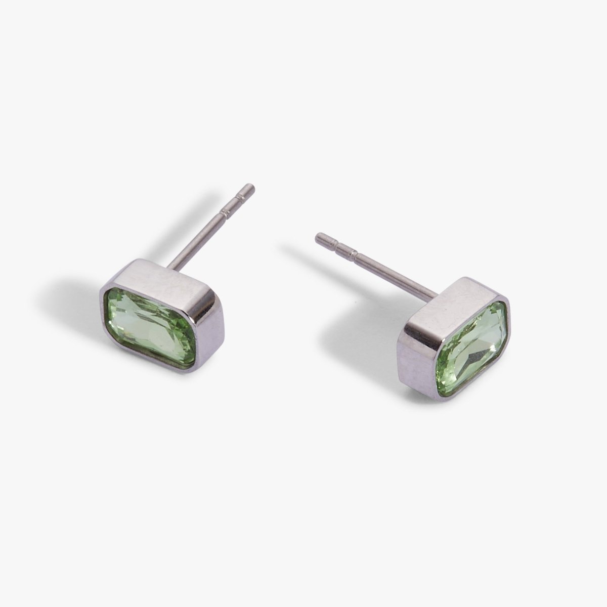 August Emerald - Cut Birthstone Stud Earrings - Willow & Luna