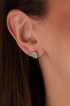 August Emerald - Cut Birthstone Stud Earrings - Willow & Luna
