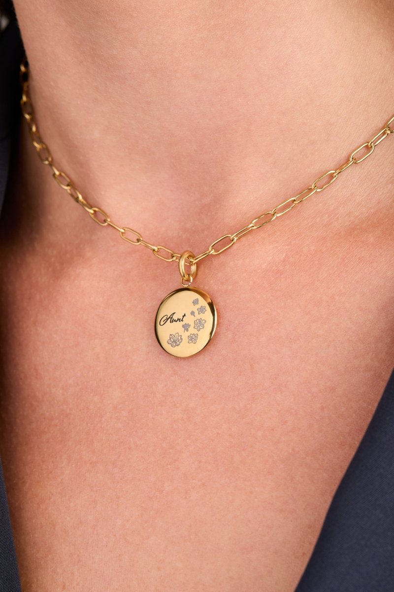Aunt Flower Disc Charm - Willow & Luna