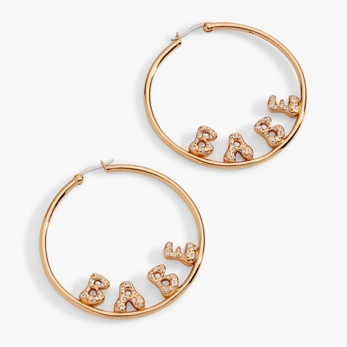 'Babe' Bubble Crystal Hoop Earrings - Willow & Luna