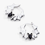 Crystal Bat Hoop Earrings