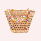 Beaded Beach Basket Tote - Willow & Luna