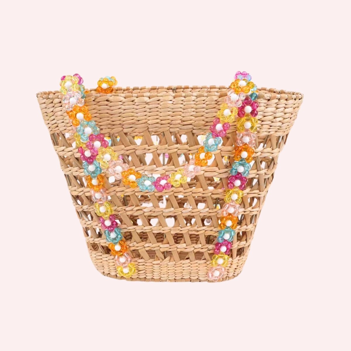 Beaded Beach Basket Tote - Willow & Luna