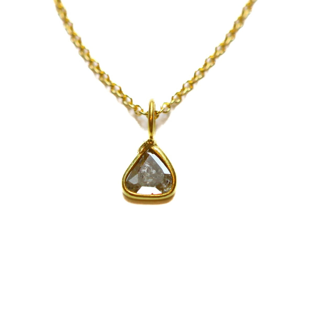 Black Diamond Slice Necklace - Willow & Luna