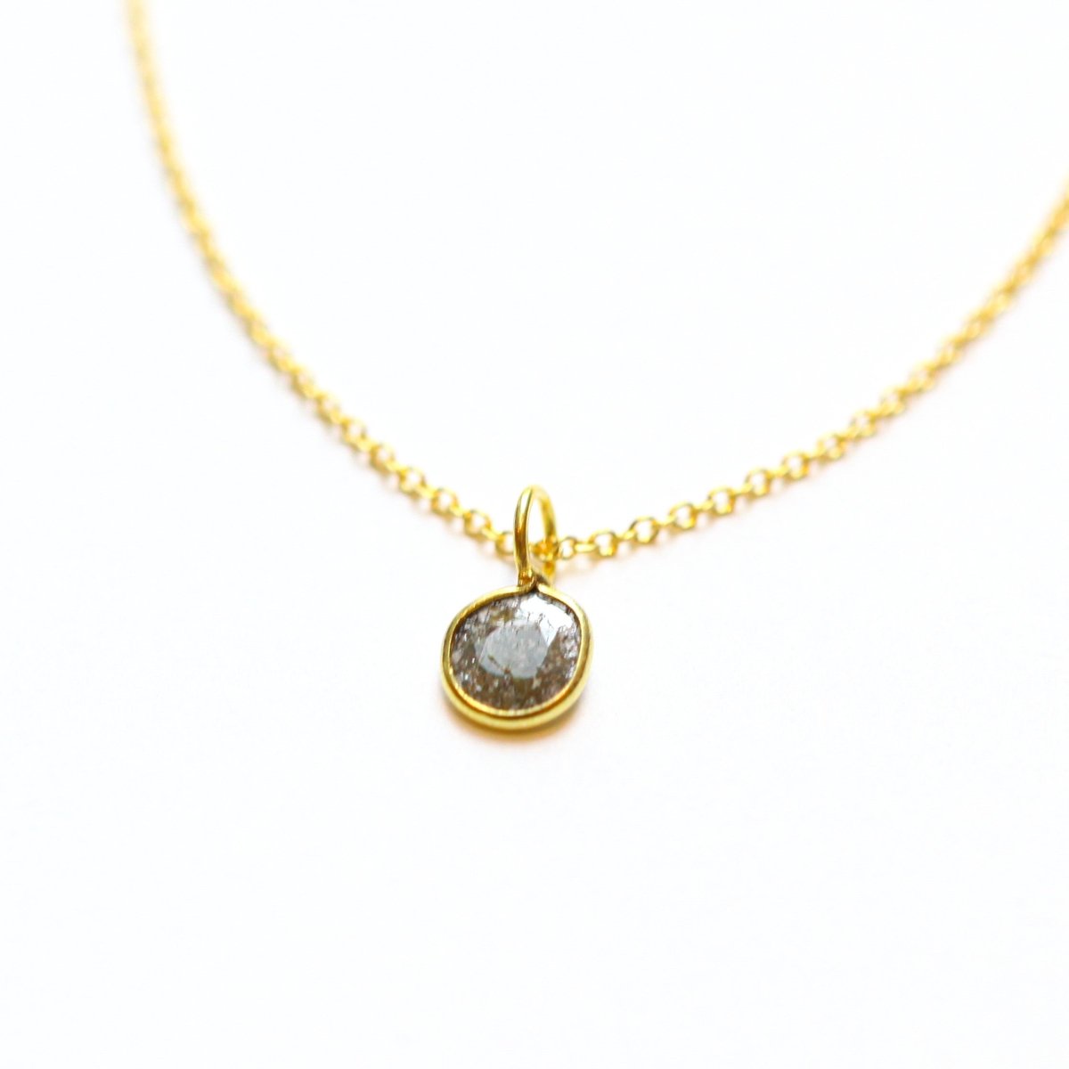 Black Diamond Slice Necklace - Willow & Luna