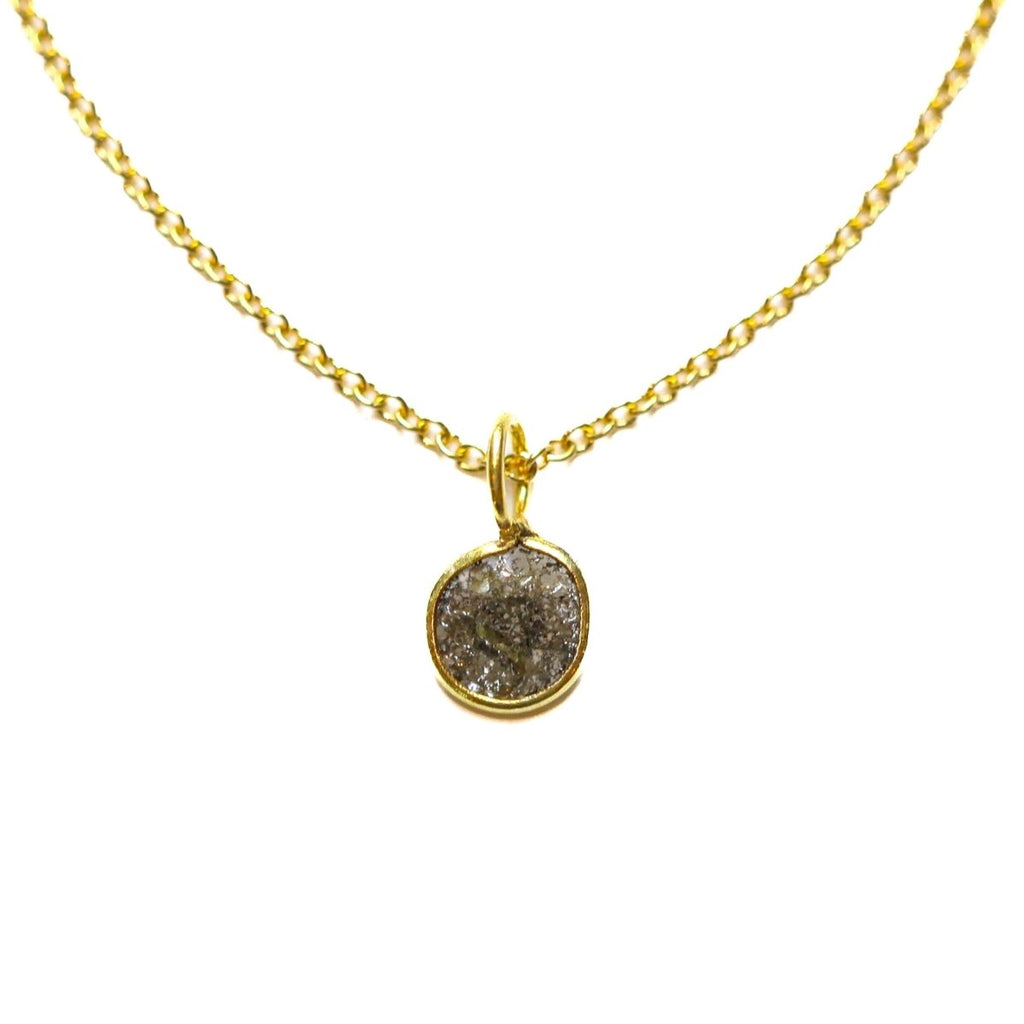 Black Diamond Slice Necklace - Willow & Luna