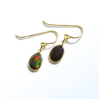 Black Fire Opal Rose Cut Earrings - Willow & Luna