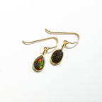 Black Fire Opal Rose Cut Earrings - Willow & Luna