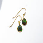 Black Fire Opal Rose Cut Earrings - Willow & Luna