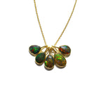 Black Fire Opal Rose Cut Necklace - Willow & Luna