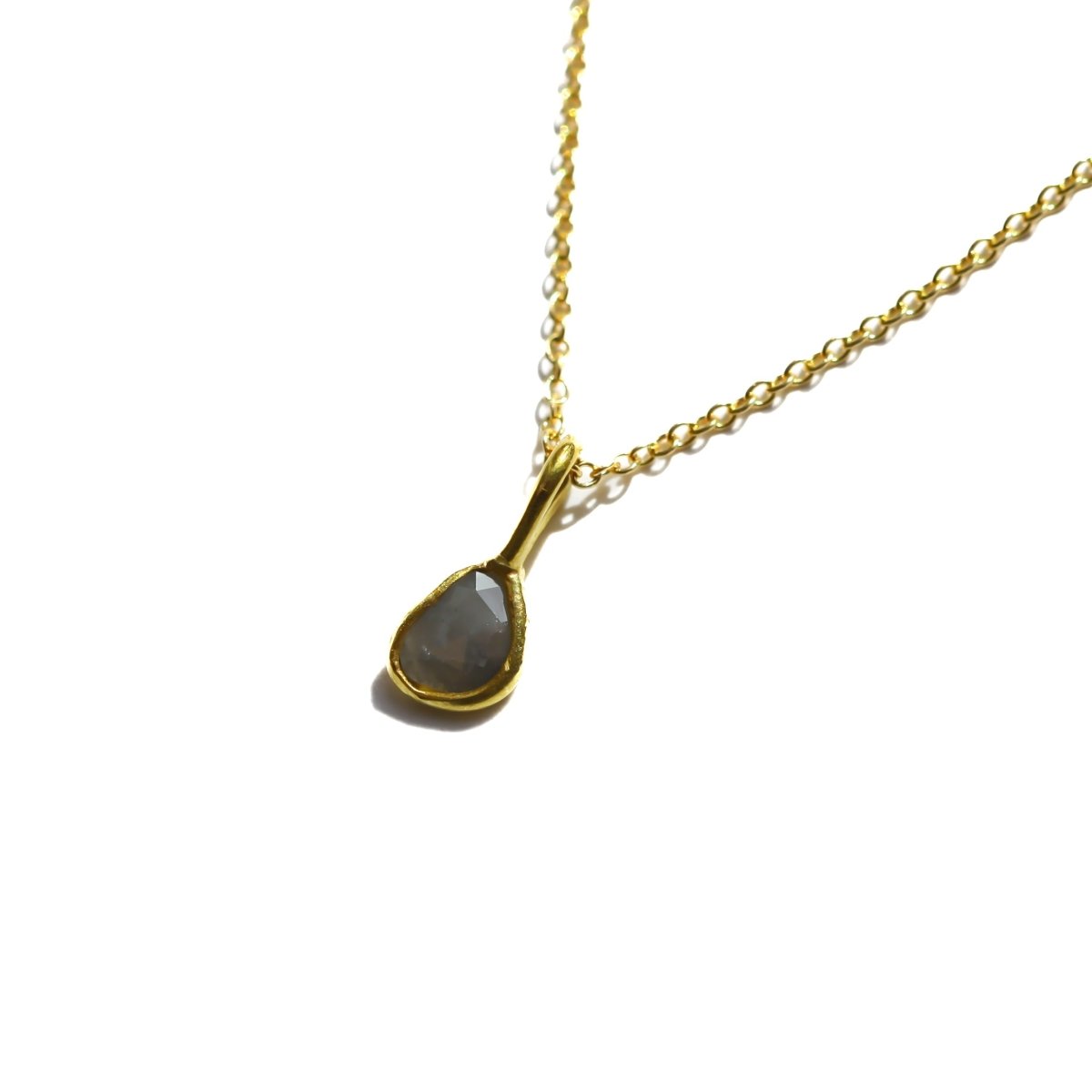 Black Rose Cut Diamond Necklace | 14k Gold Filled Chain | Vermeil Setting - Willow & Luna