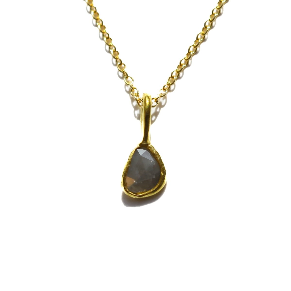 Black Rose Cut Diamond Necklace | 14k Gold Filled Chain | Vermeil Setting - Willow & Luna
