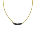 Black Rough Diamond Bar Necklace - Willow & Luna