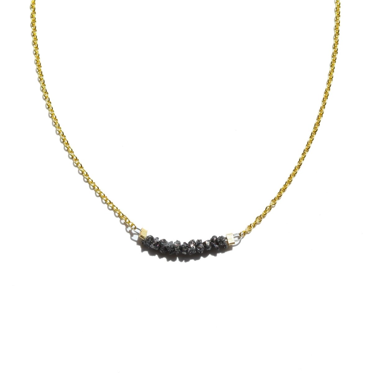 Black Rough Diamond Bar Necklace - Willow & Luna