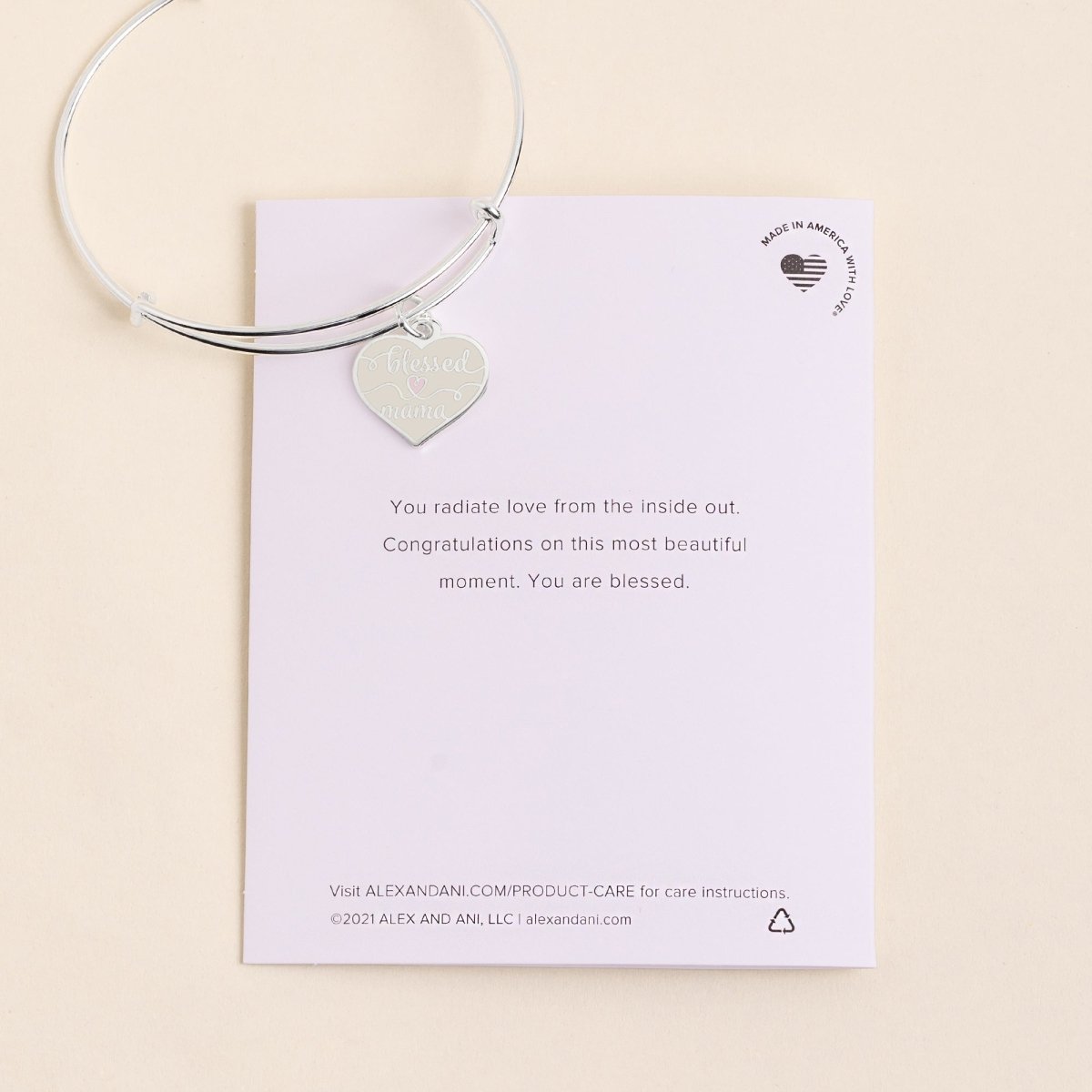 'Blessed Mama' Charm Bangle - Willow & Luna